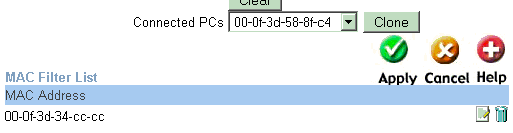 MAC Filter List